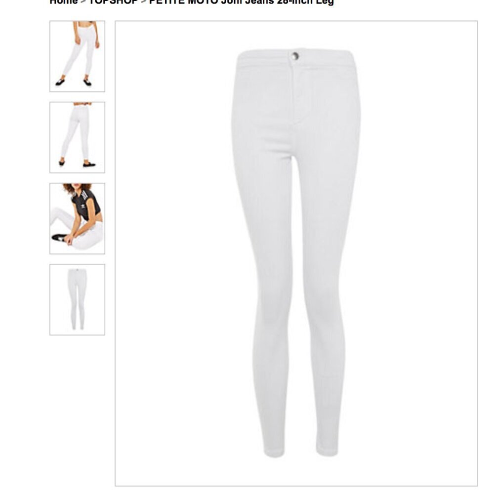 BNWT TOPSHOP PETITE JONI MOTO JEANS HI WAISTED 28 INCH LEG SZ 24 L28